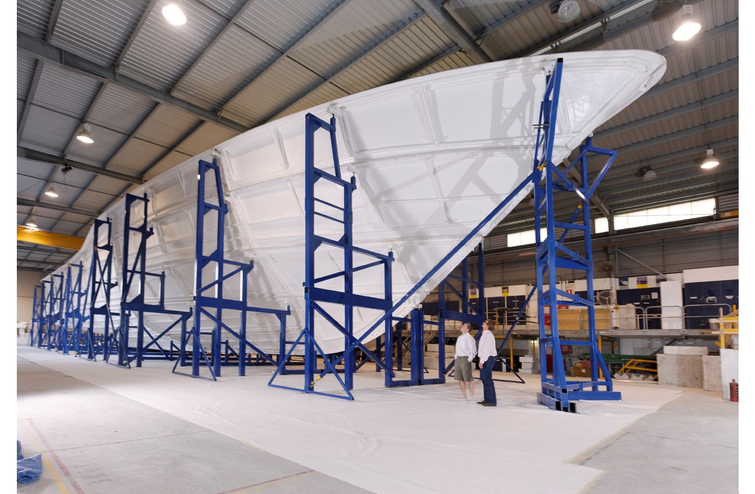 Boat mould being assembled